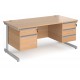 Harlow Straight Desk with Two and Three Drawer Pedestals